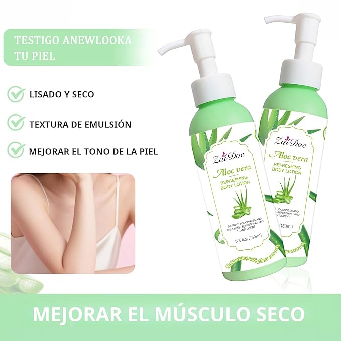 Body Lotion, 24hr Moisturizing & Deep Hydration, Absorbs Instantly Moisturizer for All Skin Types, 5.3 fl oz (1 Pack, Aloe Vera)