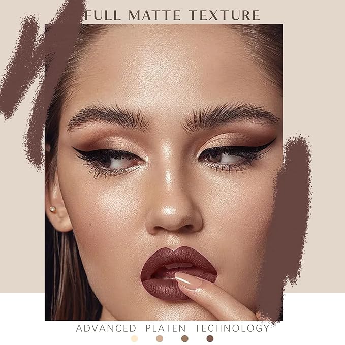 HOSAILY 4 in 1 Matte Nude Eyeshadow Palette, Neutral Taupe Brown Eye Shadow for Older Women, Highly Pigmented Blendable Powder Eyeshadow Makeup, paleta de sombras de ojos
