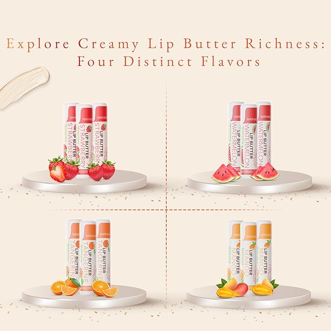 CHAP-LIP Original Lip Balm Hydrating Bulk Chap Stick with Fruit Flavors, Coconut Oil, Cocoa Butter - Christmas Gift Stocking Stuffers Lip Therapy Pack for Men and Women - Made in USA, 24 Pack x 12 Box