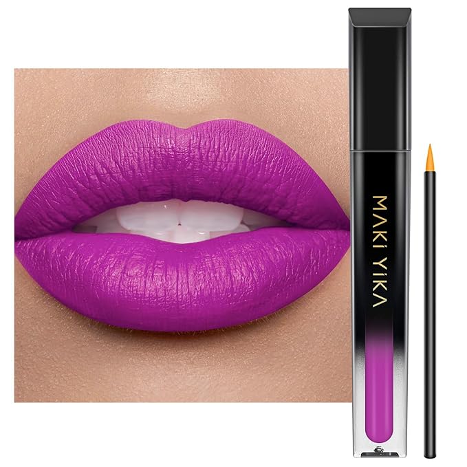 MAKI YIKA Purple Lipstick for Women Color Stay Long Lasting Lipsticks No Smudge Matte Liquid Lipstick Transferproof Cruelty-Free Lip Color for Mother's Day, Pearl Purple