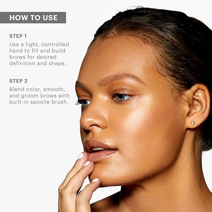 Glo Skin Beauty Precise Micro Browliner | Long-Lasting, Wax-Based Formula Glides On Skin and Shapes Your Brows, (Raven)