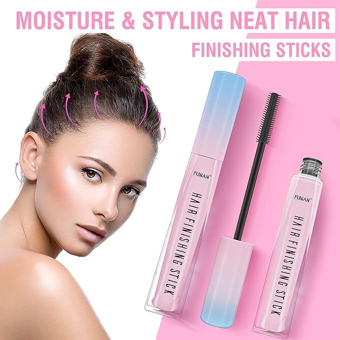 FUNAN Hair Finishing Stick 2 Pack for Small Broken Hair Cream/Gel for Women Naturally Refreshing, Non-Greasy and Non-Sticky