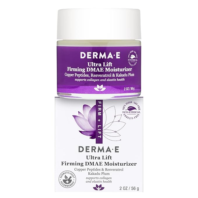 Derma E Firm + lift, DMAE Moisturizer Alpha Lipoic Acid & C-Ester, 2oz (Pack of 4)