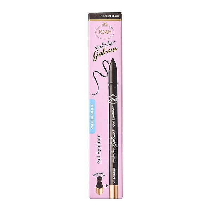 JOAH Smooth Gel Eyeliner Pencil 0.02 oz – Waterproof, Smudge-Proof Long-Lasting Eye Liner with Built-in Sharpener, Silky Glide Gel Formula for Precise Lines & Bold Definition. Enriched with Biotin