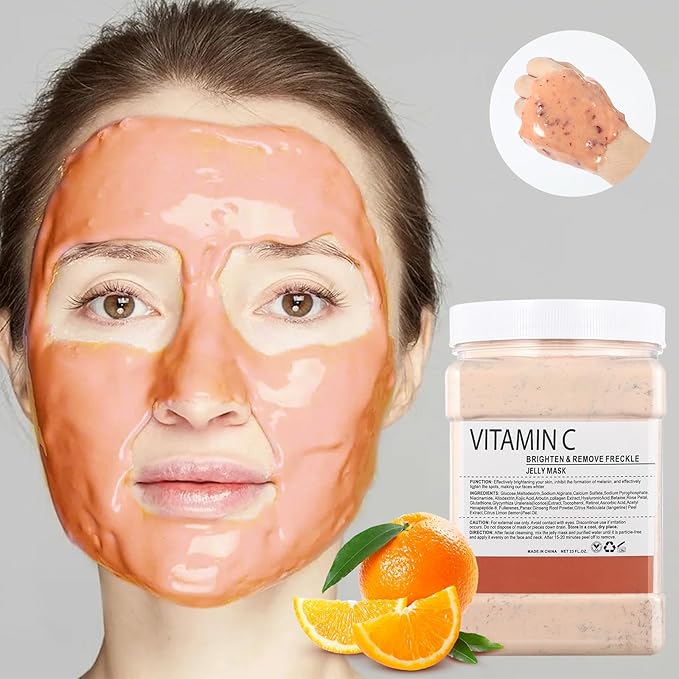 Jelly Masks for Facials Professional,Jelly Face Mask Skincare Hydrating,Jelly Masks Powder for Face Moisturizing,Smoothing,Deep Cleaning,Oil Contral,for All the Skin 23 Fl Oz(Vitamin C)
