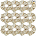 12 Pcs Satin Silk Scrunchies, Soft Hair Ties, Fashion Hair Bands, Bow Ropes, Elastic Ponytail Holders, Hair Accessories for Women and Girls (4.3 Inch, Light Gold)