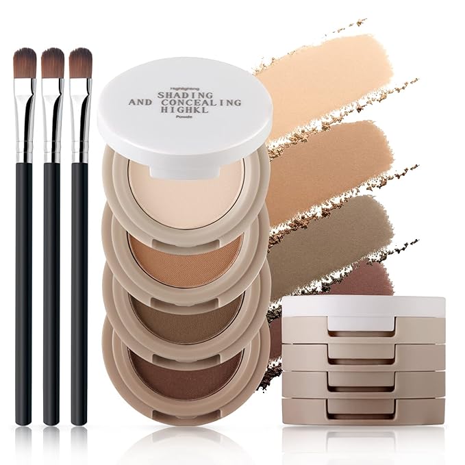 HOSAILY 4 in 1 Matte Nude Eyeshadow Palette, Neutral Taupe Brown Eye Shadow for Older Women, Highly Pigmented Blendable Powder Eyeshadow Makeup, paleta de sombras de ojos