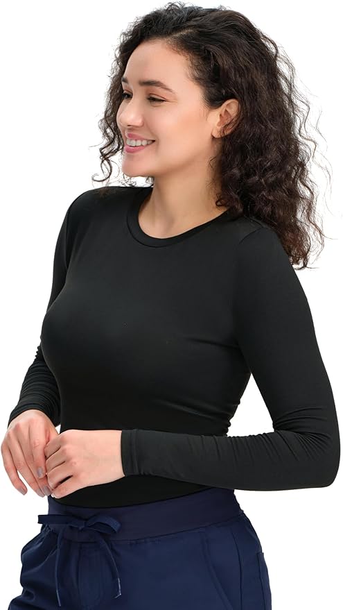 COZYFIT Scrub Undershirts Long Sleeve Women - Underscrub Comfort Tee