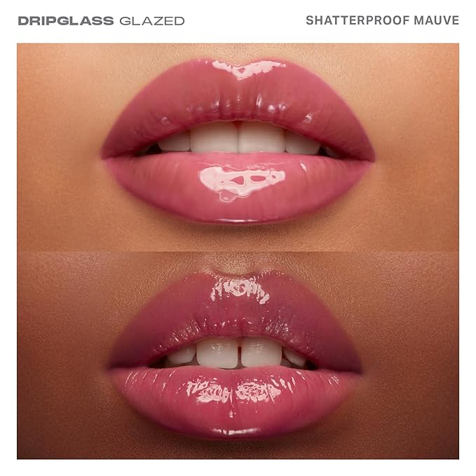 MORPHE Dripglass High Shine Lip Gloss - Semi-Sheer or Full Coverage Lip Color with Glass-Like Shine and Nonsticky Finish - Infused With Squalane & Vitamin E - Shatterproof Mauve (0.13 Fl Oz)