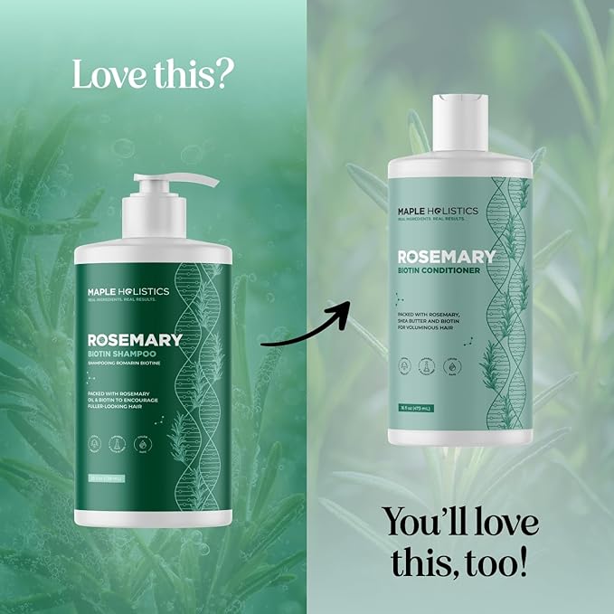 Volumizing Biotin and Rosemary Shampoo - Vegan Rosemary Biotin Shampoo for Thinning Hair for Women and Men with Nourishing B Vitamins & Tea Tree Oil - Paraben Silicone & Sulfate Free (25 Fl Oz)