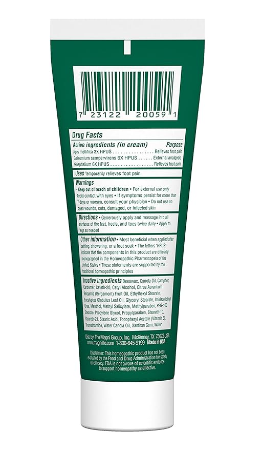 MagniLife DB Pain Relieving Foot Cream, 8 Oz Tube, Calming Relief for Burning, Tingling, Shooting & Stabbing in Feet & Legs, Moisturizing & Hydrating Foot Cream Suitable for Diabetic & Sensitive Skin