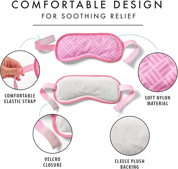 Fit+Fresh Cooling Gel Eye Mask Ice Pack for Migraines and Sleeping: Cold Pack Head Wrap for Headaches and Ice Face Mask