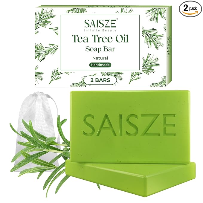 Tea Tree Soap, Handmade Soap Bar for Face and Body, Cold Process, Soothing Hydrating Body Wash for Clear Healthy Skin 8 Ounce