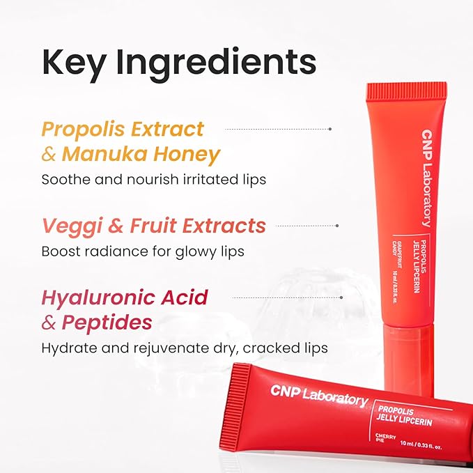 CNP Lip Butter x Jelly Duo - Honey Duo Bundle | Hydrating Overnight Lip Mask & Gloss, 12hrs Long-lasting Moisture, Manuka Honey & Hyaluronic Acid, Gentle Exfoliation, Korean Skin Care