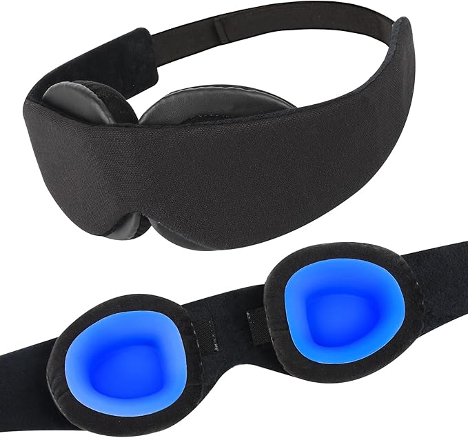 2026 Upgraded Sleep Mask for Dry Eyes, Moisture Goggles for Dry Eye Night, 100% Blackout Hydrating Sleep Goggles, Adjustable Strap, Soft Reusable Eye Mask for Sleeping & Travel, Black