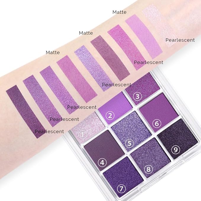 CAKAILA Purple and Pink Glitter Eyeshadow Palette Makeup,Lavender Mauve Light Pink Baked Eye Shadow Palette,Purple Makeup Pallet Long Lasting Waterproof Womens Eyeshadows