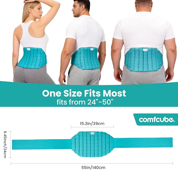 Ice Pack for Back Pain Relief, 2 Hours Long Lasting Cold Reusable Lower Back Ice Wrap, FSA Eligible, Flexible Cold Pack for Lower Lumbar Pain, Sciatica, Herniated Disc, Surgery Recovery