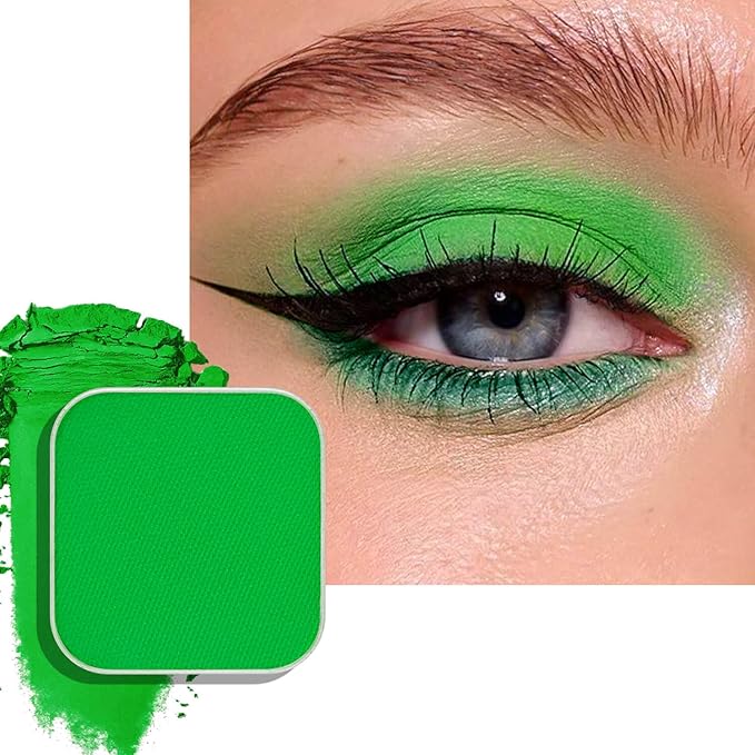 Matte Single Eyeshadow with Pan, Grass Green - Buttery Soft Highly Pigmented, Smooth Blendable, Perfect Fit for DIY Magnetic Palettes, Single Shadow Refill (Bunny Green)