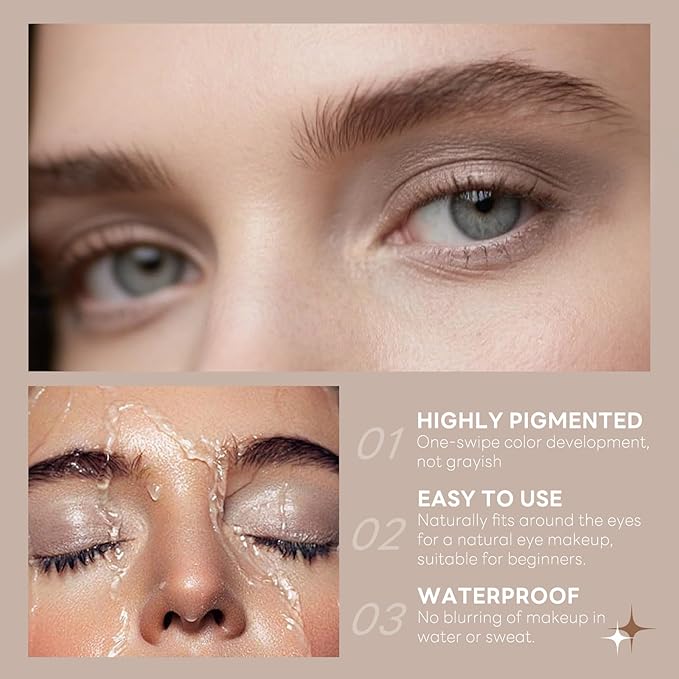 HOSAILY Grey Brown Single Matte Nude Eyeshadow, Velvet Neutral Eye Shadow for Older Women Pressed Powder Primer Base Makeup, LongLasting Cool Toned Eye Shadow Palette Makeup, sombras para ojos 03