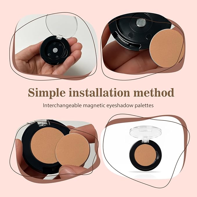 Refillable Eyeshadow Palette - Matte/Glitter/Duo-Chrome Pressed Powder & Cream Formula, Neutral/Shimmer/Smokey Multichrome, Travel-Friendly Iron Pan Refills (Matte, B02)