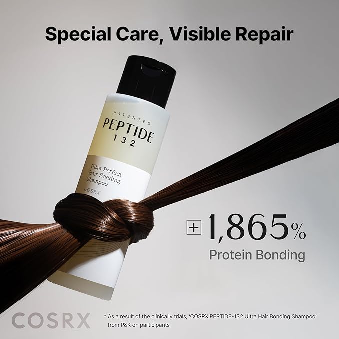 COSRX PEPTIDE 132 Hair Bonding Shampoo (Travel Size) - Daily Scalp Treatment for Dandruff, Repairs & Strengthens All Dry and Damaged Hair Types - 3.38 fl oz