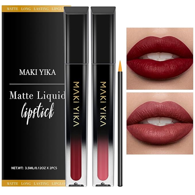 MAKI YIKA Red Lipstick for Women Color Stay Long Lasting Lipsticks Smudgeproof Matte Liquid Lipstick Waterproof Cruelty-Free Lip Color, Show Girl | quick dry, waterproof