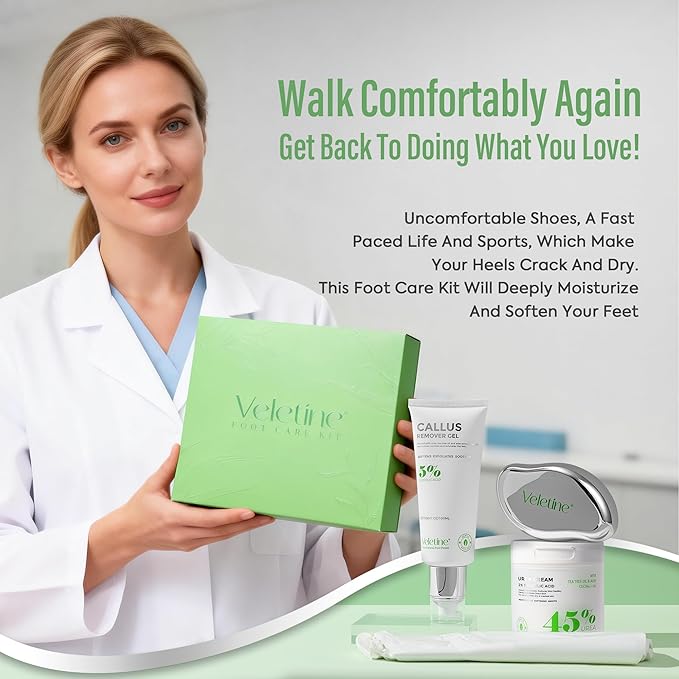 Tea Tree & Aloe Foot Care Set - Urea Cream,Callus Remover Gel & Foot Callus Remover,10Pairs Mask Sleeves for Dry Cracked Feet - Pedicure Kit for for Birthday Women Men Gift