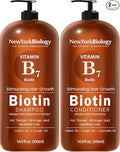 New York Biology Biotin Shampoo and Conditioner Set for Hair Growth and Thinning Hair - Thickening Formula for Hair Loss Treatment - For Men & Women - Anti Dandruff - 16.9 Fl Oz