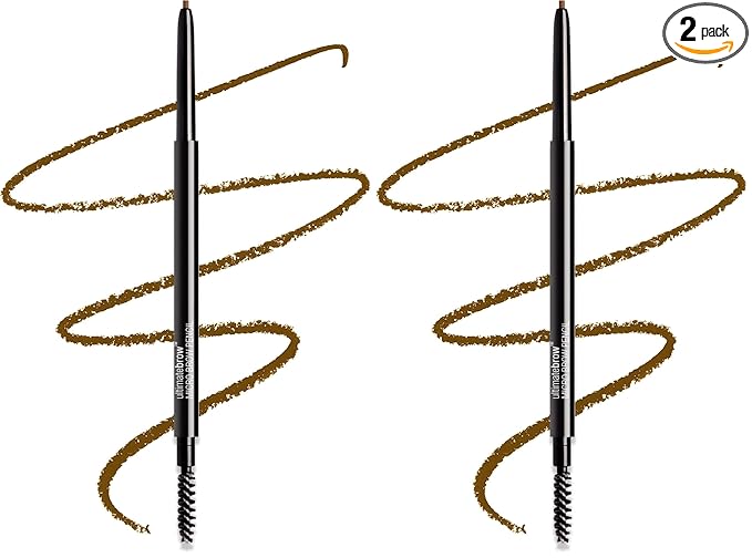 wet n wild Ultimate Brow Micro Eyebrow Retractable Pencil, Soft Brown, Ultra Fine 1.5mm Tip, Draws Tiny Brow Hairs (Pack of 2)
