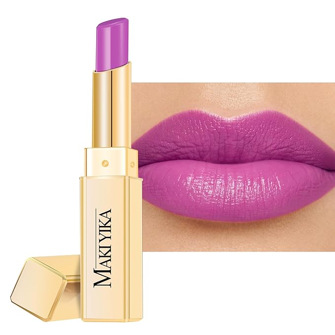 MAKI YIKA Moisture Purple Lipstick for Women Hydrate Tinted Lip Balm for Mother's Day Dry Cracked Lips Sheer Lipstick Lip Tinted Glossy Finish,MA070 Sweet Lilac