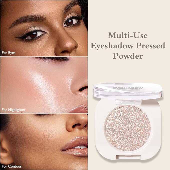 Matte Glitter Eyeshadow Palette 2 PCS, Nude Brown Eye Shadow Palettes Shimmer Neutral Eyeshadow for Older Women, Smooth Powder Lightweight Blendable High Pigment Compact Daily Eyes Makeup, Set D