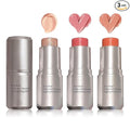 3 Colors Blush Stick,Solid Cream Blush,Multi-Use Highlighter Blush Stick for Cheeks,Lips and Eye,High Pigmented Blush Makeup Stick Set C