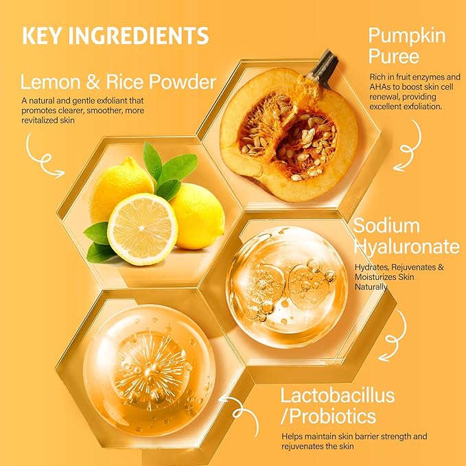 RIHAKO Easter Gifts for Women Pumpkin Enzyme Face Mask Skincare| Brightening Exfoliating Facial Mask For Dead Skin,Dullness Dark Spots, Uneven Skin Tone,Large Pores and Brightens Skin