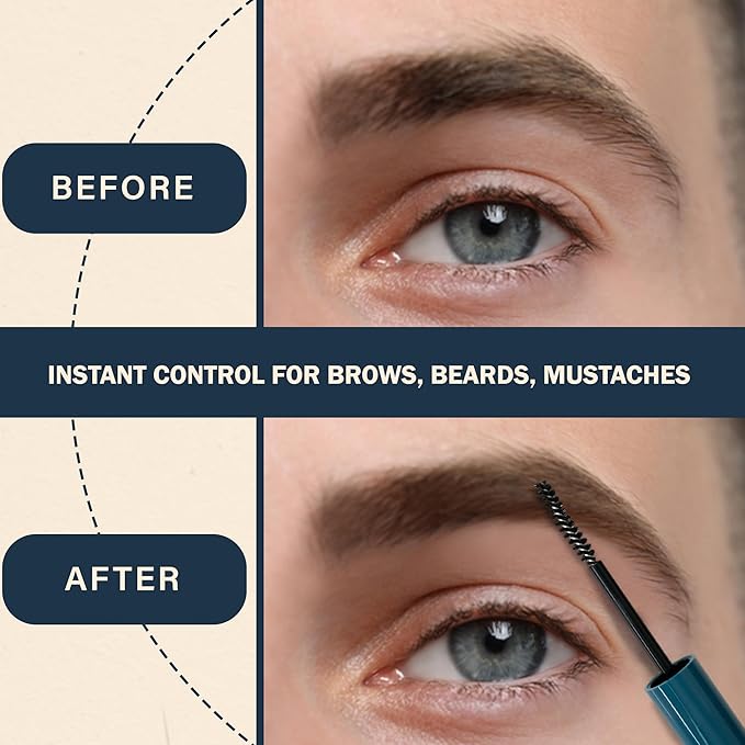 Clear Eyebrow Gel - Brow Shaping & Taming Formula for Mustaches, Beards & Sideburns - Lightweight, Long Lasting & Non Toxic Eyebrows Shaper