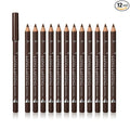 12 Pcs Brown Eyebrow Pencil Eyeliner Makeup，Soft Textured，Easy to Color，Long Lasting，Waterproof Eyebrow Pen for Fills in Sparse Areas and Gaps，Create a Natural Eye Brow