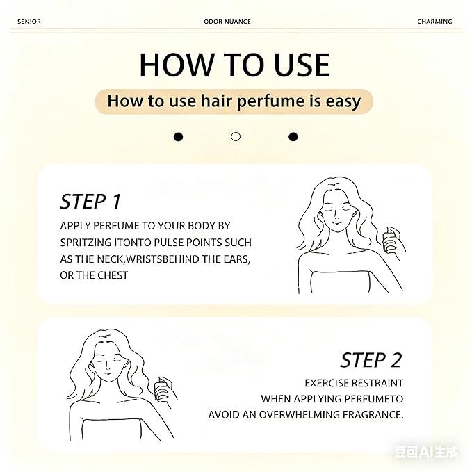 Coconut Vanilla Hair and Body Perfume Mist, Sweet Gourmand Fragrance Spray for All-Day Wear, Alcohol-Free Lightweight Scented Mist, Coconut and Sandalwood Blend, 1.7 fl oz (50ml)
