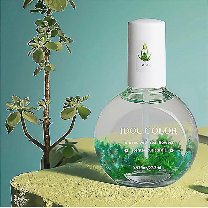 Flowery Scented Cuticle Oil, Infused with Real Flowers, Cuticle Revitalize Oil, Nail Oil For Growth And Strength, Cuticle Remover - Nail Strengthener - Cuticle Softener (0.92 fl.oz, ALOE)