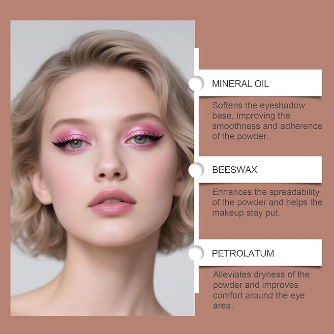 2PCS Multicolor Metallic Eyeshadow – Buildable, Shimmering Metallic Powder, Highly Pigmented & Long-Lasting for Women, Smooth Multi Chromatic Make Beauty Eyeshadow (Natural+Rose Gold)