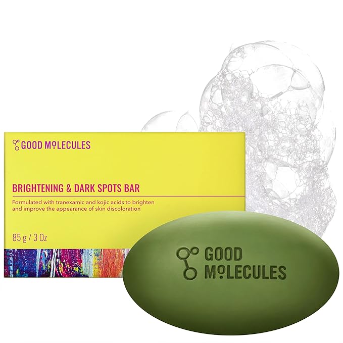 Good Molecules Brightening & Dark Spots Bar - Soap Free Face and Body Bar - Tranexamic, Kojic Acids and Niacinamide to Target Dark Spots - Skin Care