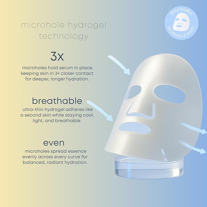 Lunair Gold Collagen & Hyaluronate Hydrogel Face Mask with Microhole Technology – Firming, Hydrating & Glowing Korean Sheet Mask for Radiant Glass Skin | Deep Moisture & Elasticity Boost (5 Sheets)