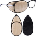 eZAKKA Eye Patches for Adults, Eye Patch for Glasses Silk Patch for Lazy Eye Amblyopia Strabismus and After Surgery (Brown+Black)