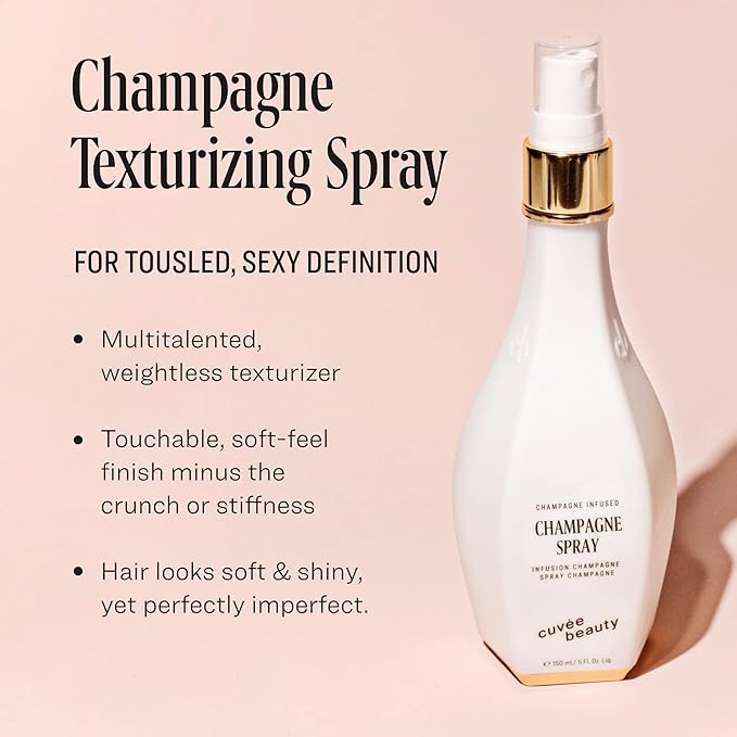 CUVÉE BEAUTY Cuvee Champagne Spray - 5 fl oz - Hair Texturizer - Provides Light Hold & Definition - Champagne-Infused Formula with Resveratrol & Ceramides - Color Safe