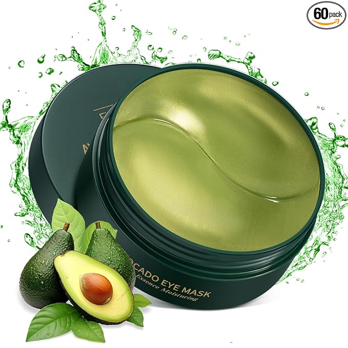 LAVONE Eye Mask - 30 Pairs Avocado Under Eye Patches Skin Care Products - Eye Masks Skincare for Dark Circles and Puffiness, Reduce Wrinkles, Eye Bags and Fine Lines, for Women and Man - Soft Green