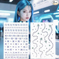 Snake Eye Corners Jewels Square Bindi Rhinestone Festival Face Gems Tattoo Decorations Jewels Body Glitter Crystal Sticker Temporary Tattoo, 2-Pack