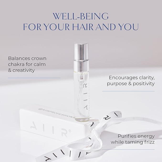 AIIR Amethyst Hair + Energy Refresher Mini - 0.17 Fl Oz Crystal Infused Room and Hair Mist with Rose Water for Positive Energy Cleansing