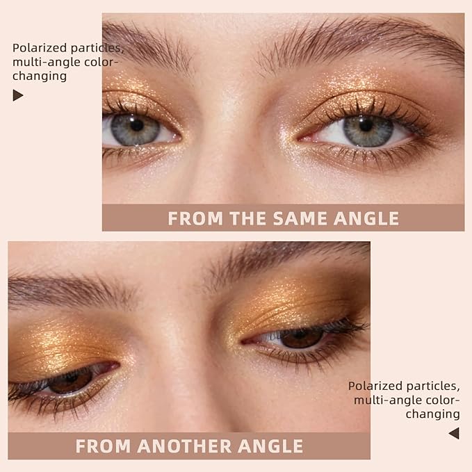 Noerrors Neutral Metallic Shimmer Eyeshadow Palette, Multi-Dimension Liquid Foiled Finish-Champagne, Soft Pink, Hazel, Copper Red, Long Lasting Pigmented Sparkly Glitter Mini Travel Cream Eye Shadow
