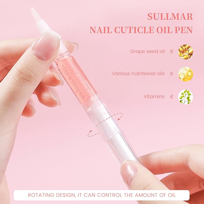 6pcs Cuticle Oil Pen Nail Oil Cuticle Pen Kit Nourish Oil Repair Enhance Nail Surface Care for Salon Use
