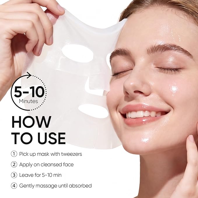 SKINTIFIC Niacinamide Brightening Daily Sheet Mask, 10-Min Facial Mask with Tranexamic Acid & Rice Extract, Hydrating & Smoothing for Even Tone and Radiant-Looking Skin (400g,30 sheets)