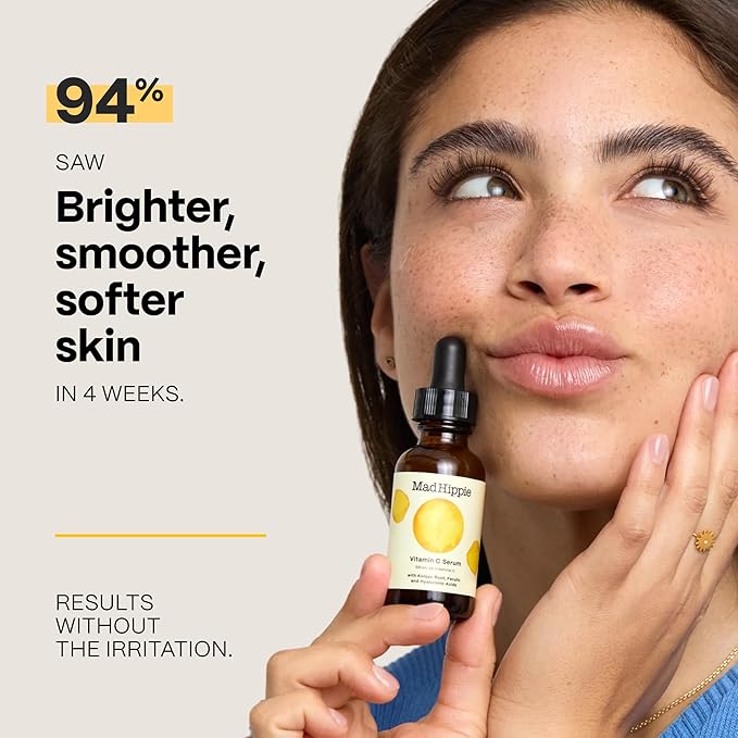 Mad Hippie Vitamin C Serum for Face – Hyaluronic Acid, Ferulic Acid & Vitamin E, Anti-Aging, Glow Up Essentials, Cruelty-Free Skin Care, 1.02 Oz