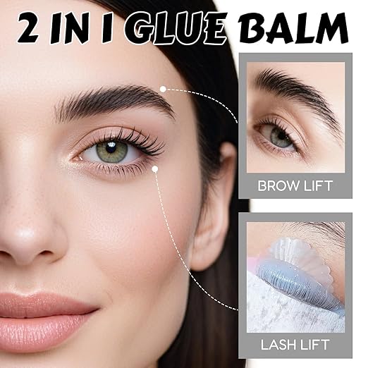 Libeauty Lash Lift Balm Glue Strong Sticky Lash Lift Adhesive Latest Gentle Formula Eyelash & Eyebrow Perm Glue Balm Brow Lamination Gel 10G/0.35OZ